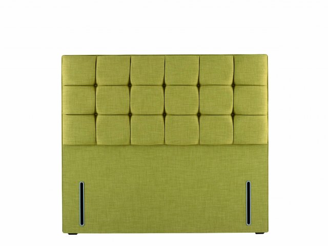 Hypnos Grace Headboard  in euro-slim size and Linoso 500 Lemon upholstered fabric.
