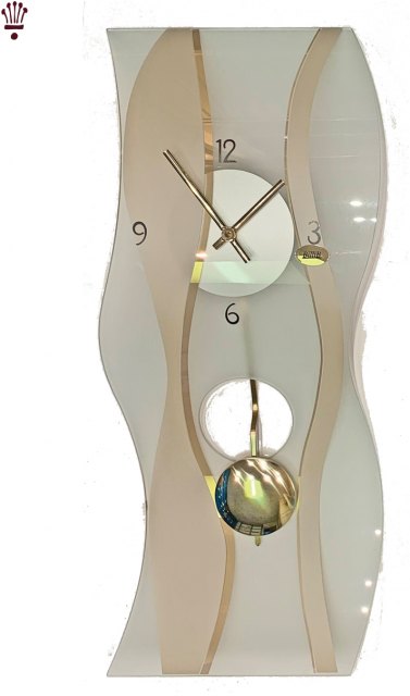 Billib Clocks QC9061 Gold Mineral Glass Quartz Wall Clock