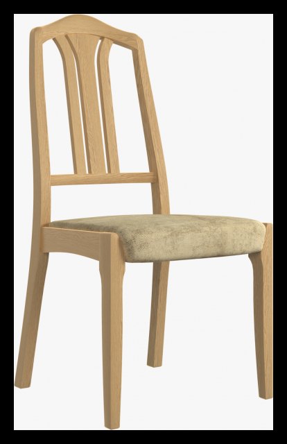 Qualita Furniture Nathan Shadows Slat Back Dining Chair. Oak Finish.