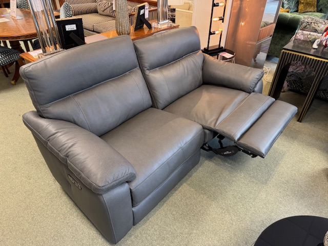 Leather 3 Seater double power reclining sofa & power reclining chair