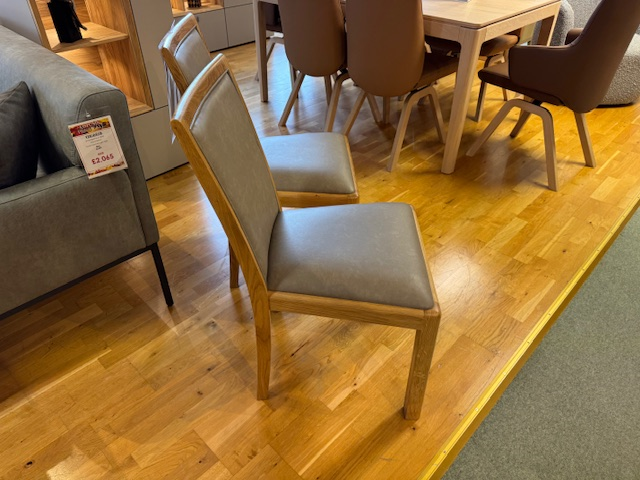Pair of Upholstered Low Back Dining Chairs