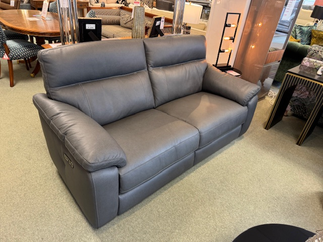 Leather 3 Seater Double Power Reclining Sofa & Power Reclining Chair