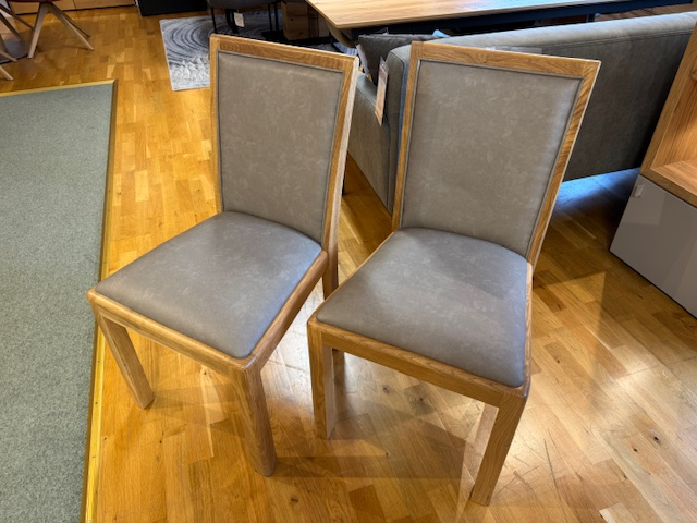 Pair Of Upholstered Low Back Dining Chairs