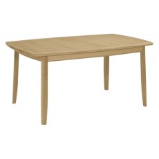 Nathan Shadows Extending Boat Shaped Dining Table on Legs. Oak Finish.