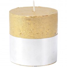 Gold Rustica Pillar Candle 7x7cm