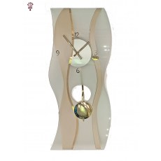 QC9061 Gold Mineral Glass Quartz Wall Clock