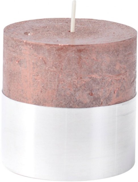 Metallic Red Rustica Pillar Candle 7x7cm