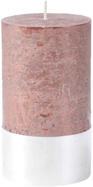 Metallic Red Rustica Pillar Candle 7x12cm
