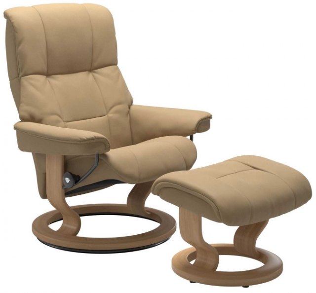Stressless Stressless Mayfair Medium Classic Paloma Sand Recliner with Stool SPECIAL OFFER