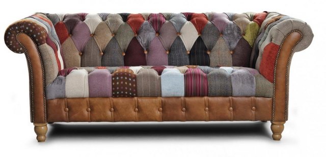 Vintage Sofa Company Vintage Harlequin Chester Club Patchwork 2 Seater - Fast Track