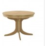 Nathan Shadows Circular Pedestal Dining Table with Sunburst Top. Oak Finish.