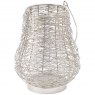 Polished Silver Woven Small Lantern With Handle