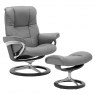 Stressless Mayfair Medium Signature Paloma Silver Grey Recliner with Stool SPECIAL OFFER